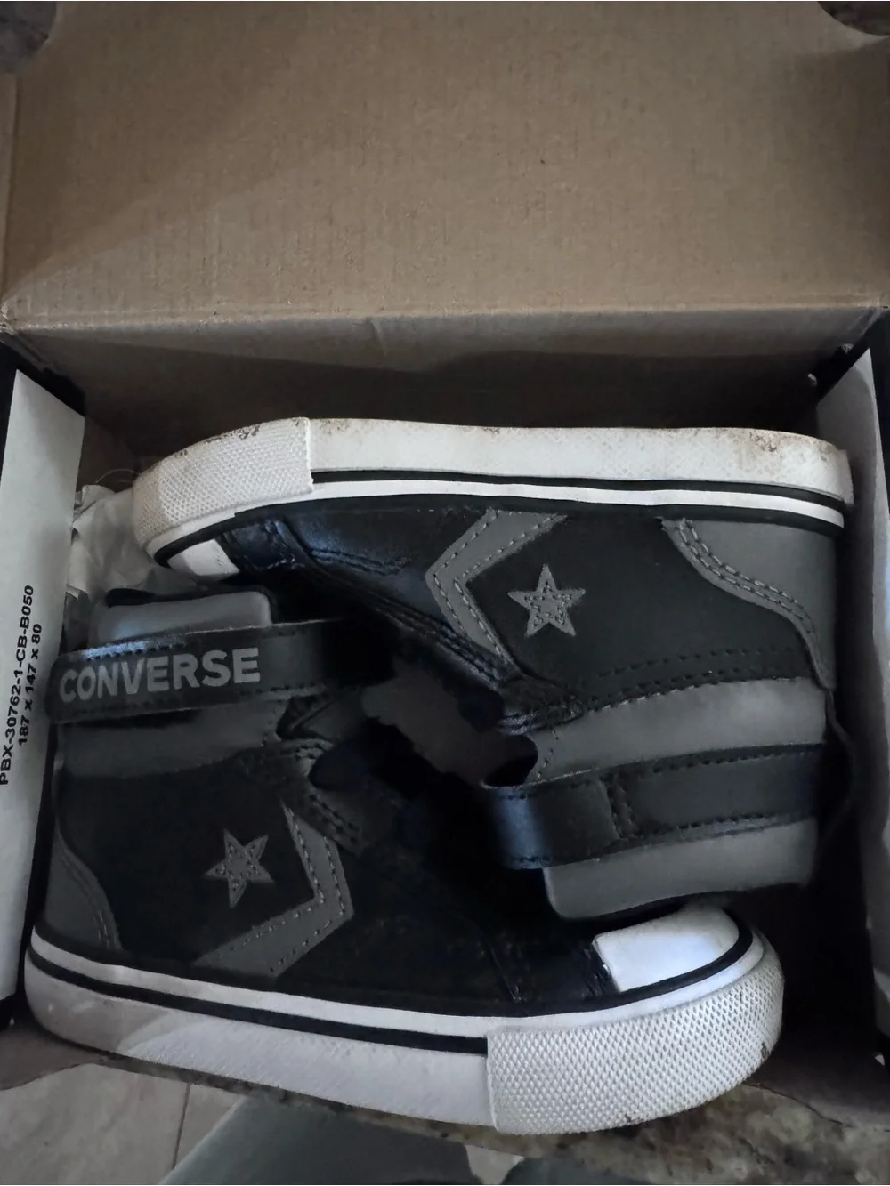 Converse Infant Pro Blaze Strap Hi Sharkskin/Black/White Sneakers